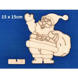 SKLEJKA #3mm Mikołaj 15x15cm z podstawką / Mikołaj grawer / 7077